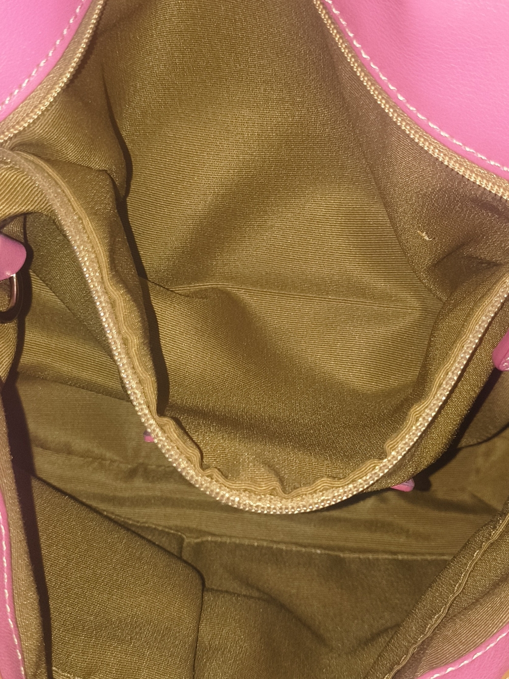 Coach Pink Suede Shoulder Bag with Tan Leather Trim - Picture 14 of 15